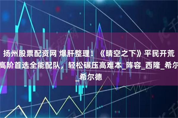 扬州股票配资网 爆肝整理！《晴空之下》平民开荒到高阶首选全能配队，轻松碾压高难本_阵容_西隆_希尔德