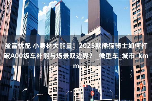 盈富忧配 小身材大能量！2025款熊猫骑士如何打破A00级车补能与场景双边界？_微型车_城市_km