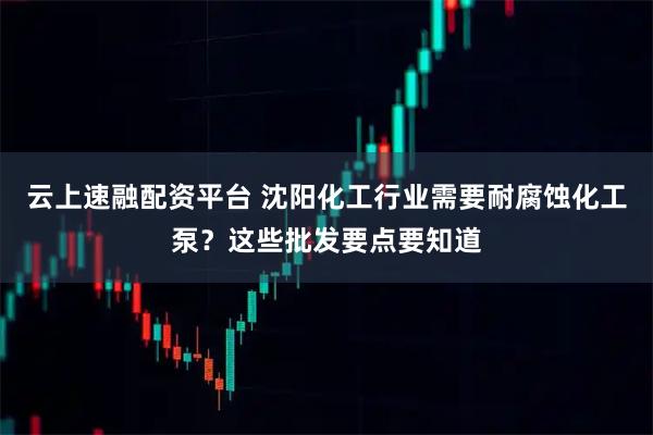 云上速融配资平台 沈阳化工行业需要耐腐蚀化工泵？这些批发要点要知道