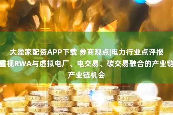 大盈家配资APP下载 券商观点|电力行业点评报告：重视RWA与虚拟电厂、电交易、碳交易融合的产业链机会