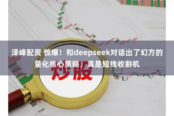 泽峰配资 惊爆！和deepseek对话出了幻方的量化核心策略，真是短线收割机